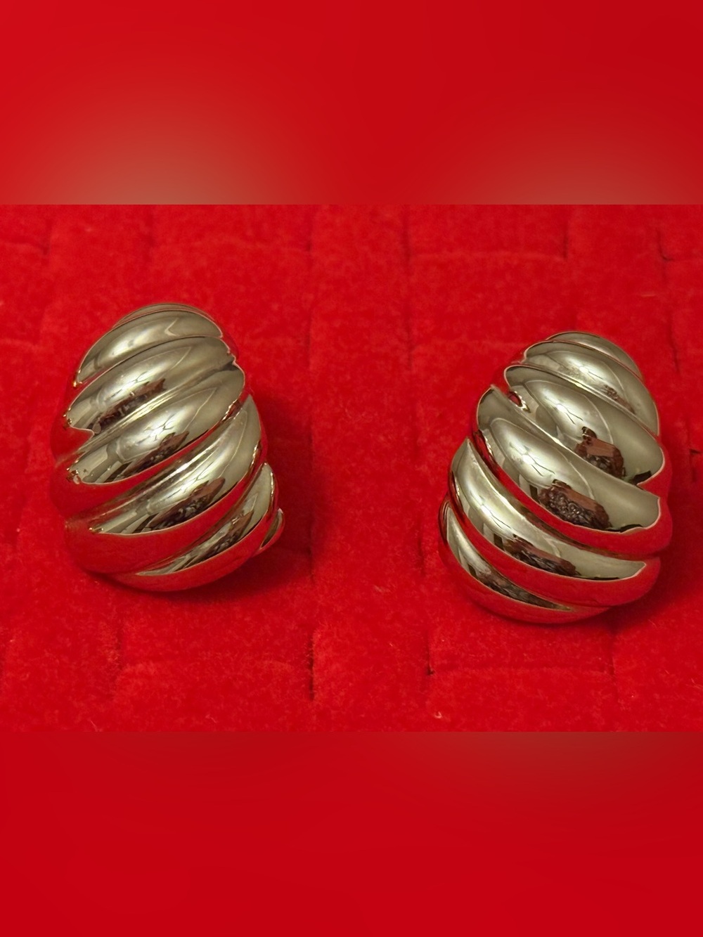 Vintage Napier Silvertone Swirl Earrings